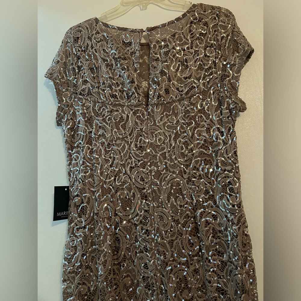 Beige- sequin Marina dress, size 14